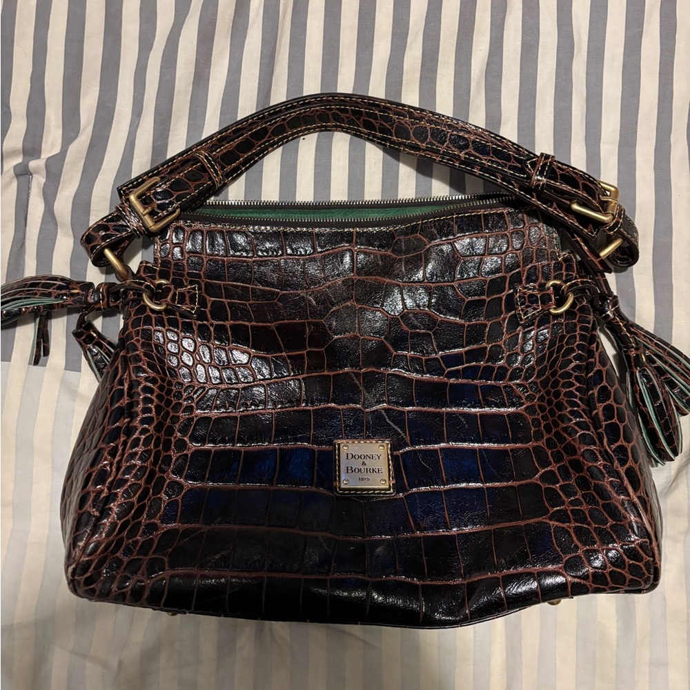 Dooney & Bourke Black and Brown crocodile leather bag